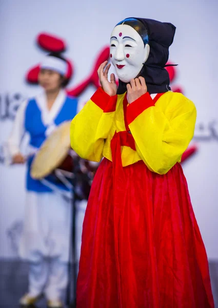 Andong Zuid Korea Okt Acteurs Uitvoeren Van Traditinal Korean Maskdance — Stockfoto