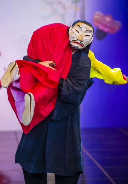 Andong South Korea Oct Actors Performing Traditinal Korean Maskdance Andong — Stock Photo, Image