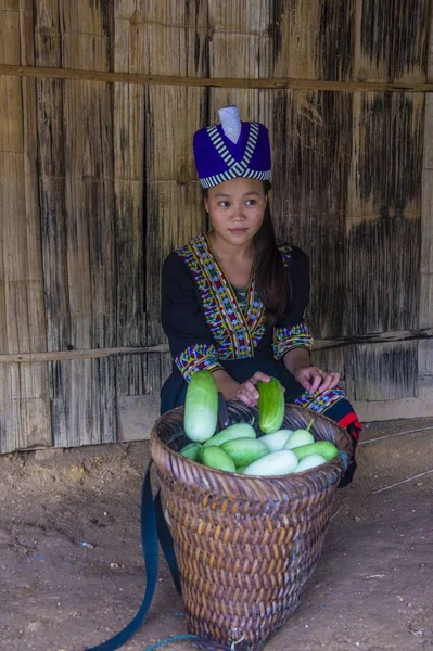 Bam Ouan Laos Ago Niña Minoría Hmong Aldea Bam Ouan —  Fotos de Stock
