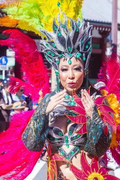 Tokyo Aug Teilnehmer Asakusa Samba Karneval Tokyo Japan August 2018 — Stockfoto