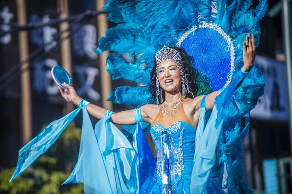 Tokyo Ago Participante Carnaval Samba Asakusa Tóquio Japão Agosto 2018 — Fotografia de Stock