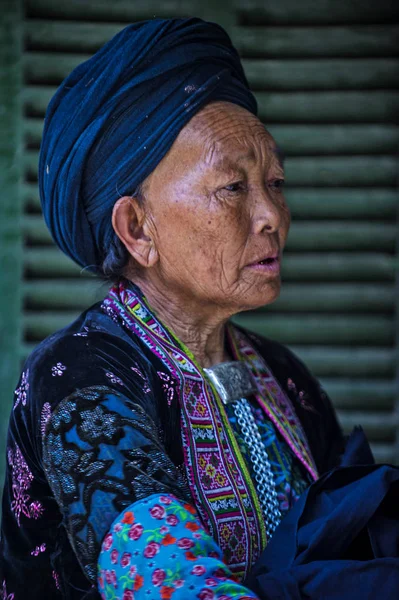 Dong Van Vietnam Sep Vrouw Uit Zwarte Hmong Een Dorpje — Stockfoto