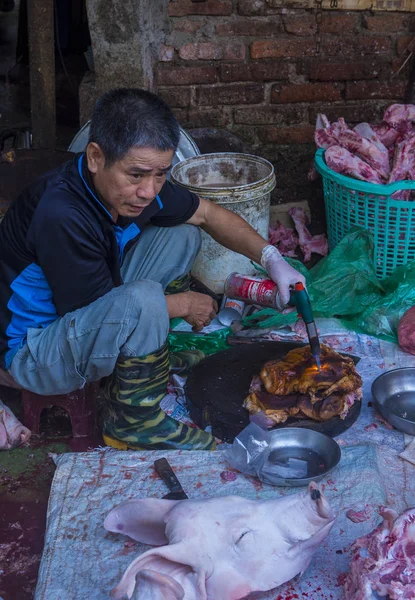 Hanoi Vietnam Sep Leverancier Een Markt Hanoi Vietnam September 2018 — Stockfoto