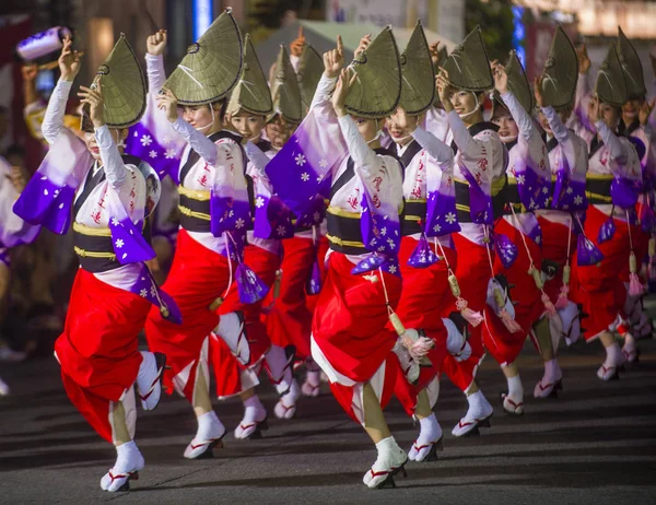 Tokyo Aug Deelnemers Aan Awa Odori Festival Tokio Japan Augustus — Stockfoto