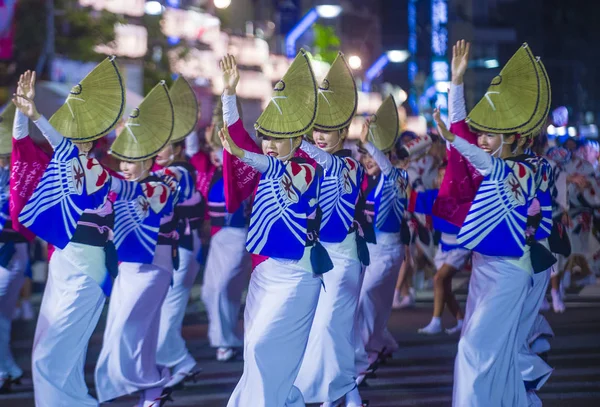 Tokyo Aug Deelnemers Aan Awa Odori Festival Tokio Japan Augustus — Stockfoto