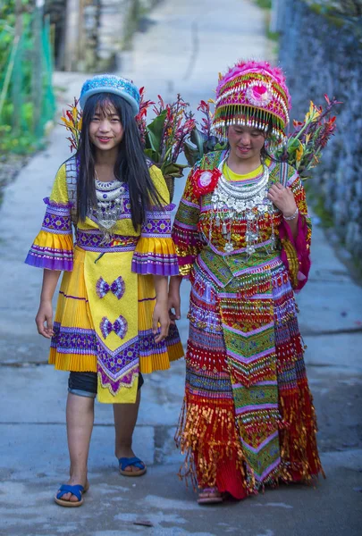 Dong Van Vietnam Sep Filles Minorité Hmong Dans Village Près — Photo