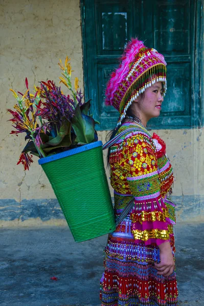 Dong Van Vietnam Sep Fille Minorité Hmong Dans Village Près — Photo