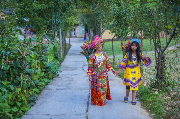 Dong Van Vietnam Sep Mädchen Der Hmong Minderheit Einem Dorf — Stockfoto