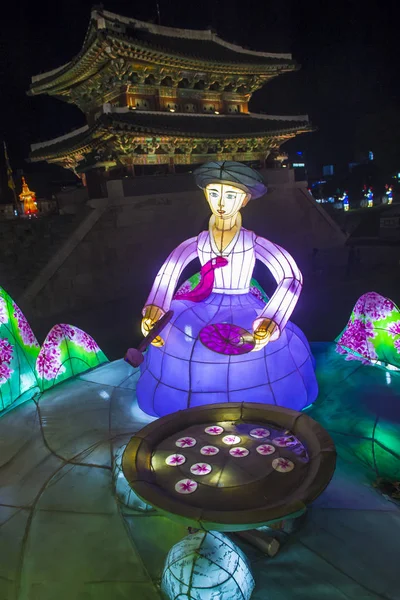 Jinju Corea Del Sud Ottobre Decorazione Variopinta Delle Lanterne Durante — Foto Stock