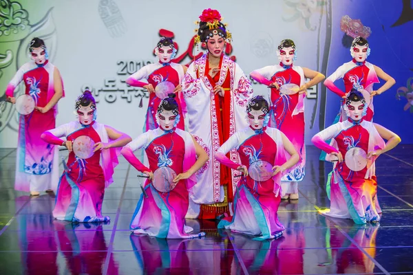 Andong Zuid Korea Okt Chinese Dansers Uit Voeren Het Maskdance — Stockfoto