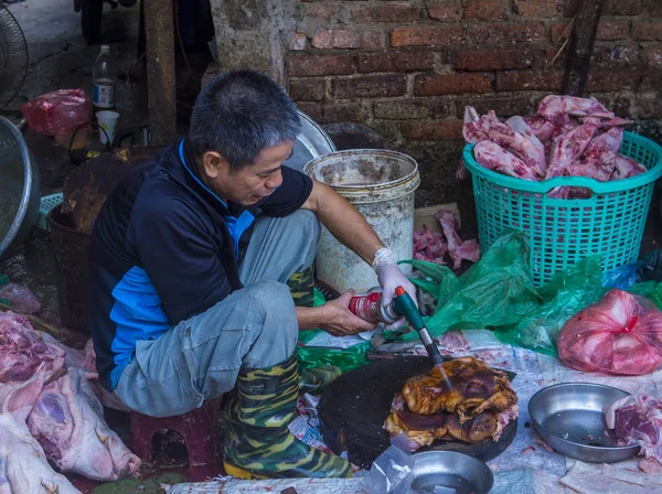 Hanoi Vietnam Sep Leverancier Een Markt Hanoi Vietnam September 2018 — Stockfoto