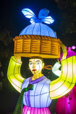 Alışkanlıklar, Güney Kore - Ekim 07: renkli fener dekorasyon sırasında 07 Ekim 2018 alışkanlıklar Lantern Festivali alışkanlıklar, Güney Kore  
