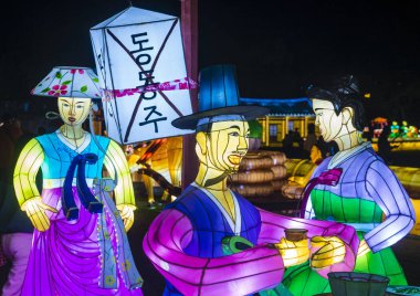 Alışkanlıklar, Güney Kore - Ekim 07: renkli fener dekorasyon sırasında 07 Ekim 2018 alışkanlıklar Lantern Festivali alışkanlıklar, Güney Kore  