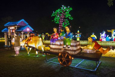 Alışkanlıklar, Güney Kore - Ekim 07: renkli fener dekorasyon sırasında 07 Ekim 2018 alışkanlıklar Lantern Festivali alışkanlıklar, Güney Kore  