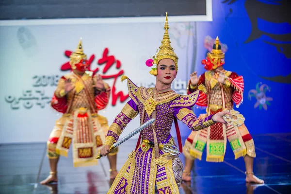 Andong South Korea Oct Thai Dancers Performing Traditinal Thai Khon — Stock Photo, Image