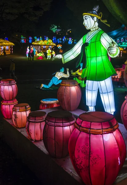 Dekorace Barevné Lucerny Čindžu Jižní Korea Oct Během Čindžu Lantern — Stock fotografie