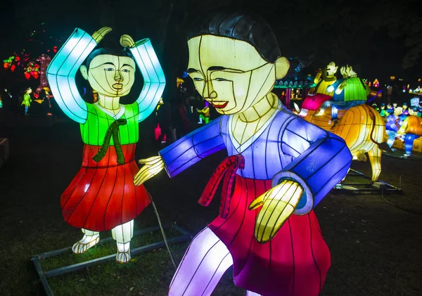 Dekorace Barevné Lucerny Čindžu Jižní Korea Oct Během Čindžu Lantern — Stock fotografie