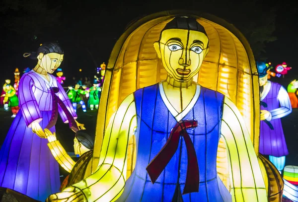 Dekorace Barevné Lucerny Čindžu Jižní Korea Oct Během Čindžu Lantern — Stock fotografie