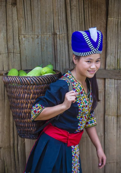 Bam Ouan Laos Ago Niña Minoría Hmong Aldea Bam Ouan — Foto de Stock