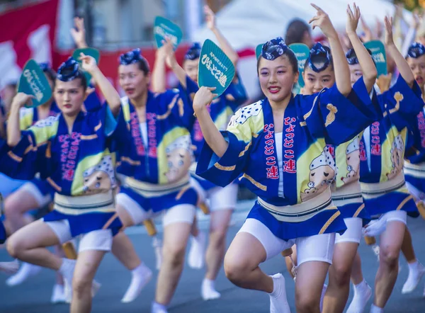 Tokio Ago Participantes Festival Awa Odori Tokio Japón Agosto 2018 —  Fotos de Stock