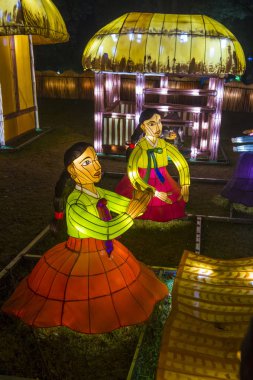 Alışkanlıklar, Güney Kore - Ekim 07: renkli fener dekorasyon sırasında 07 Ekim 2018 alışkanlıklar Lantern Festivali alışkanlıklar, Güney Kore  