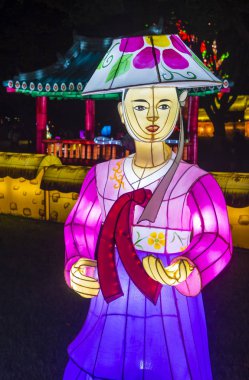 Alışkanlıklar, Güney Kore - Ekim 07: renkli fener dekorasyon sırasında 07 Ekim 2018 alışkanlıklar Lantern Festivali alışkanlıklar, Güney Kore  