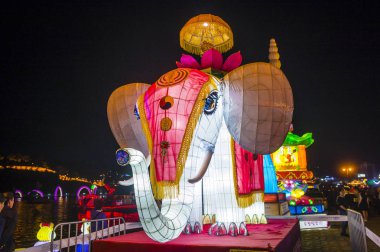 Alışkanlıklar, Güney Kore - Ekim 07: renkli fener dekorasyon sırasında 07 Ekim 2018 alışkanlıklar Lantern Festivali alışkanlıklar, Güney Kore  