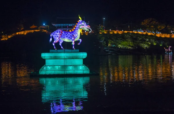 Jinju Corea Del Sur Oct Colorida Decoración Linternas Durante Festival —  Fotos de Stock