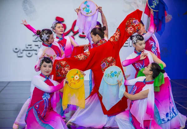 Andong Zuid Korea Okt Chinese Dansers Uit Voeren Het Maskdance — Stockfoto