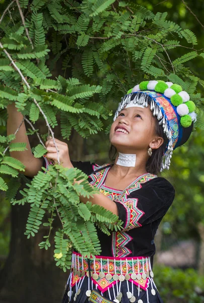 Bam Ouan Laos August Mädchen Aus Der Hmong Minderheit Bam — Stockfoto