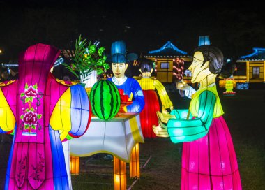 Alışkanlıklar, Güney Kore - Ekim 07: renkli fener dekorasyon sırasında 07 Ekim 2018 alışkanlıklar Lantern Festivali alışkanlıklar, Güney Kore  