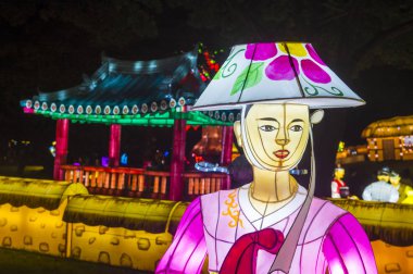 Alışkanlıklar, Güney Kore - Ekim 07: renkli fener dekorasyon sırasında 07 Ekim 2018 alışkanlıklar Lantern Festivali alışkanlıklar, Güney Kore  