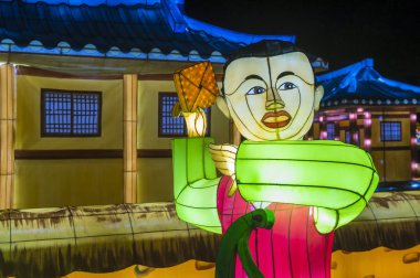 Alışkanlıklar, Güney Kore - Ekim 07: renkli fener dekorasyon sırasında 07 Ekim 2018 alışkanlıklar Lantern Festivali alışkanlıklar, Güney Kore  