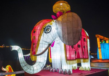 Alışkanlıklar, Güney Kore - Ekim 07: renkli fener dekorasyon sırasında 07 Ekim 2018 alışkanlıklar Lantern Festivali alışkanlıklar, Güney Kore  