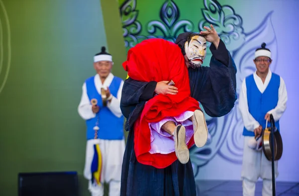 Andong Zuid Korea Okt Acteurs Uitvoeren Van Traditinal Korean Maskdance — Stockfoto