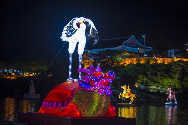 Jinju Zuid Korea Oct Kleurrijke Lantaarn Decoratie Tijdens Jinju Lantern — Stockfoto