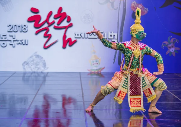 Thaise Danser Andong Zuid Korea Okt Uitvoeren Van Traditinal Thaise — Stockfoto