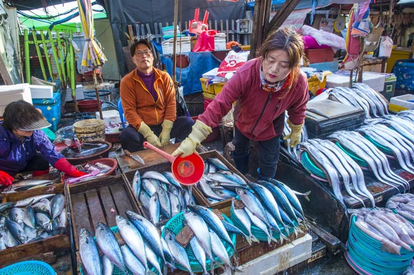 Busan Jagalchi vismarkt — Stockfoto