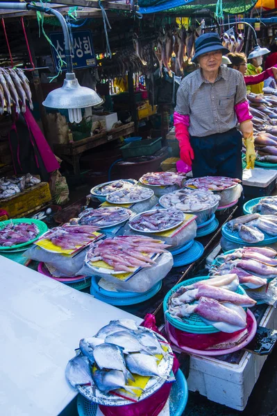 Busan Jagalchi fiskmarknad — Stockfoto