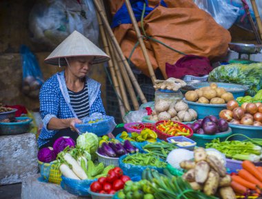 Hanoi pazarında satıcı