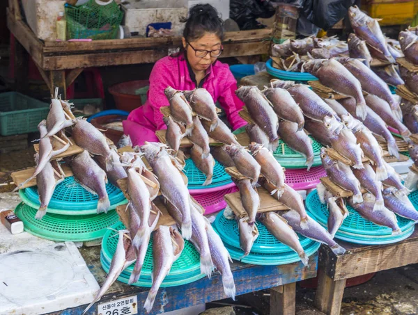 Busan Jagalchi vismarkt — Stockfoto