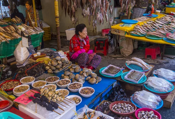 Busan Jagalchi fiskmarknad — Stockfoto