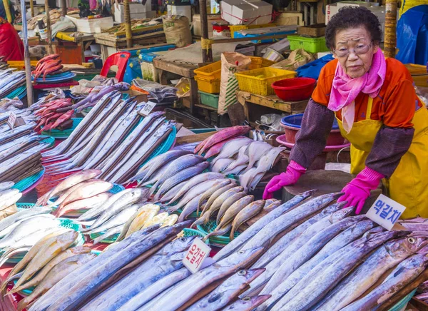 Busan Jagalchi fiskmarknad — Stockfoto