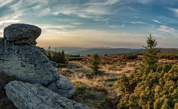 Πανόραμα των βουνών του krkonose — Φωτογραφία Αρχείου