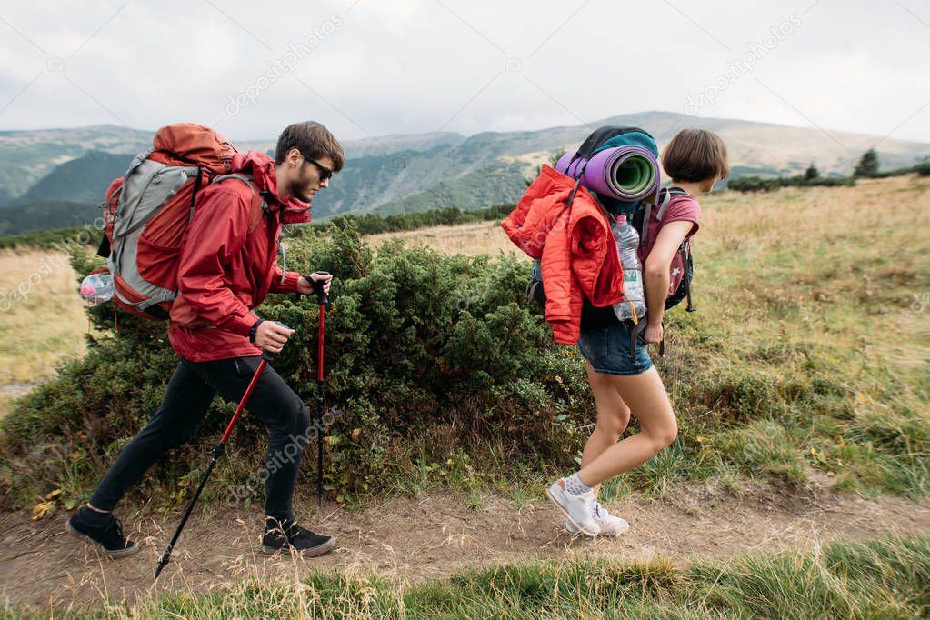 people in hike autumn and summer season