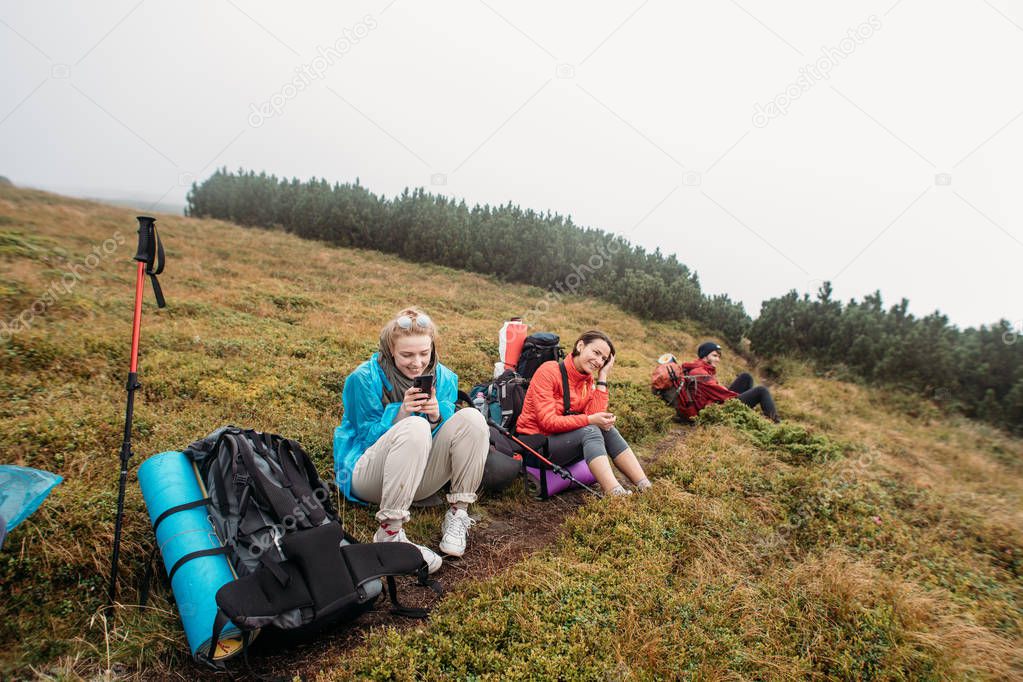 people in hike autumn and summer season