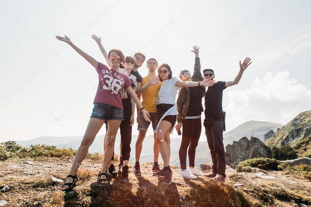 people in hike autumn and summer season