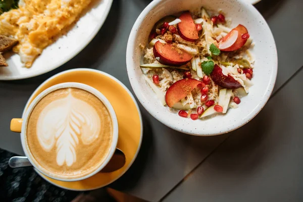 Cafe Omlet Yulaf Ezmesi — Stok fotoğraf