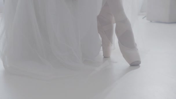 Gambe di ballerina in ballerine — Video Stock