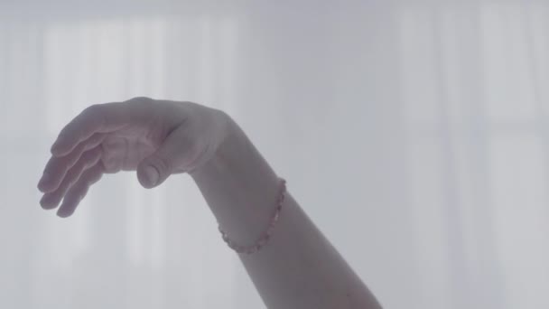 Dans eden balerin eller tarafından düzgün hareket — Stok video